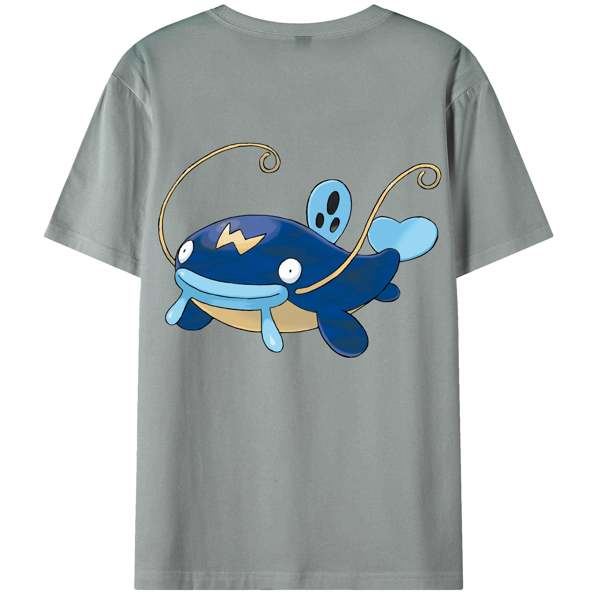 （画像用） ポケットモンスター Pokémon 綿100％ メンズ半袖Tシャツ（バックプリント） 通気性